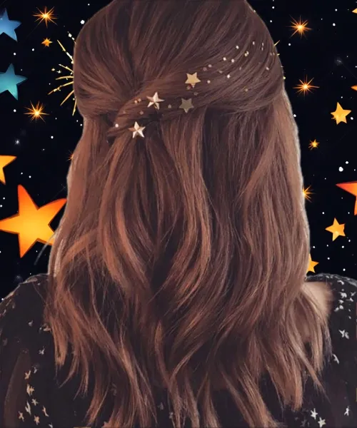 Spectacular hair stickers in the shape of stars
