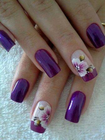 Purple nails. The trend of this season