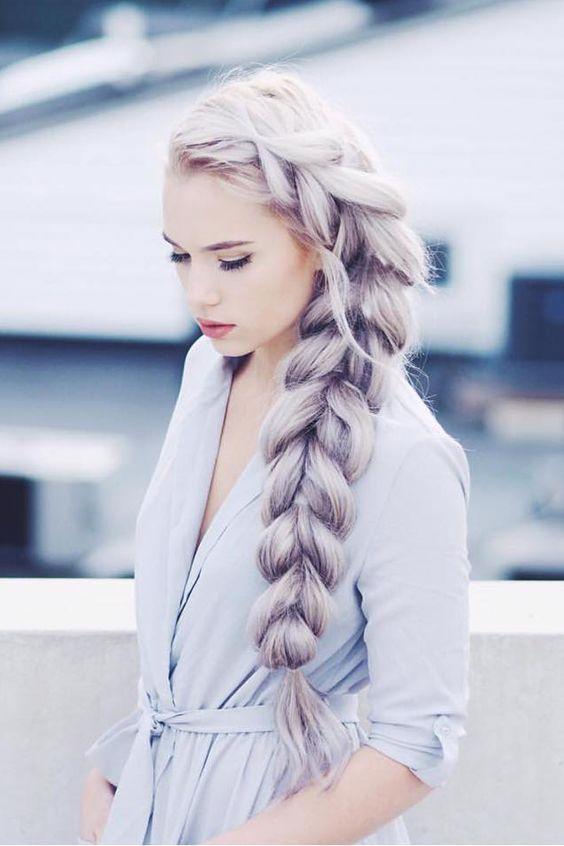 Pigtail hair. The trend of this winter