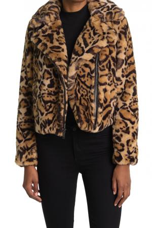 Leopard Faux Fur Moto Jacket
